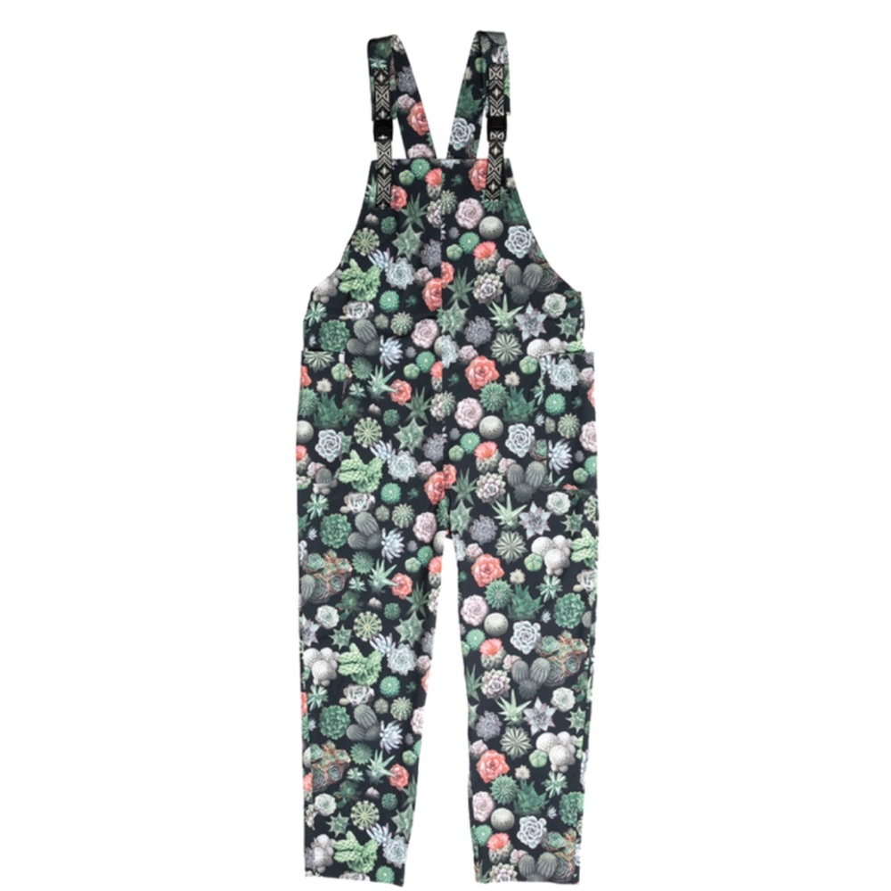 NWT Kavu Botanical Succulent Print Jumpsuit - Black, Green, Pink, White